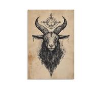 ZLLJXFZZ Animal Poster Occult, Sigil Goat Wall Art Mural Modern Decoration Hanging Art Poster 12x18inch(30x45cm)