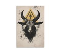 ZLLJXFZZ Animal Poster Occult, Sigil Goat Wall Art Mural Modern Decoration Hanging Art Poster 16x24inch(40x60cm)
