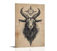 ZLLJXFZZ Animal Poster Occult, Sigil Goat Wall Art Mural Modern Decoration Hanging Art Poster 20x30inch(50x75cm)