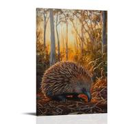 ZLLJXFZZ Animal Poster Oil Painting Echidna Bushland Golden Hour Wall Art Mural Modern Decoration Hanging Art Poster 08x12inch(20x30cm)