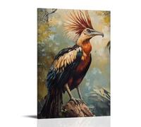 ZLLJXFZZ Animal Poster Oil Painting Hoatzin Prehistoric Pose Wall Art Mural Modern Decoration Hanging Art Poster 20x30inch(50x75cm)