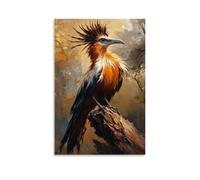 ZLLJXFZZ Animal Poster Oil Painting Hoatzin Prehistoric Pose Wall Art Mural Modern Decoration Hanging Art Poster 12x18inch(30x45cm)
