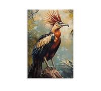 ZLLJXFZZ Animal Poster Oil Painting Hoatzin Prehistoric Pose Wall Art Mural Modern Decoration Hanging Art Poster 24x36inch(60x90cm)