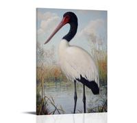 ZLLJXFZZ Animal Poster Oil Painting Jabiru Wetland Wall Art Mural Modern Decoration Hanging Art Poster 20x30inch(50x75cm)