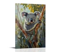 ZLLJXFZZ Animal Poster Oil Painting Koala Eucalyptus Dappled Light Wall Art Mural Modern Decoration Hanging Art Poster 20x30inch(50x75cm)