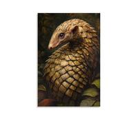 ZLLJXFZZ Animal Poster Oil Painting Pangolin Armored Curl Wall Art Mural Modern Decoration Hanging Art Poster 16x24inch(40x60cm)
