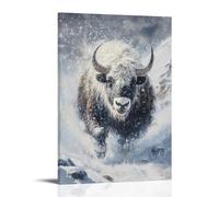 ZLLJXFZZ Animal Poster Oil Painting Yak Himalayan Blizzard Wall Art Mural Modern Decoration Hanging Art Poster 20x30inch(50x75cm)