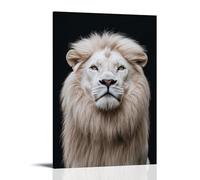 ZLLJXFZZ Animal Poster Regal, White Lion Wall Art Mural Modern Decoration Hanging Art Poster 24x36inch(60x90cm)