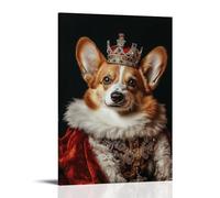 ZLLJXFZZ Animal Poster Satire, Royal Corgi Wall Art Mural Modern Decoration Hanging Art Poster 12x18inch(30x45cm)