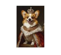 ZLLJXFZZ Animal Poster Satire, Royal Corgi Wall Art Mural Modern Decoration Hanging Art Poster 16x24inch(40x60cm)