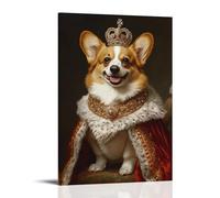 ZLLJXFZZ Animal Poster Satire, Royal Corgi Wall Art Mural Modern Decoration Hanging Art Poster 16x24inch(40x60cm)