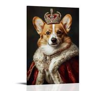 ZLLJXFZZ Animal Poster Satire, Royal Corgi Wall Art Mural Modern Decoration Hanging Art Poster 20x30inch(50x75cm)