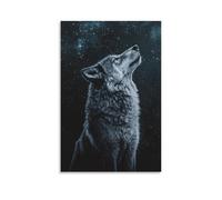 ZLLJXFZZ Animal Poster Starlight, Constellation Wolf Wall Art Mural Modern Decoration Hanging Art Poster 12x18inch(30x45cm)