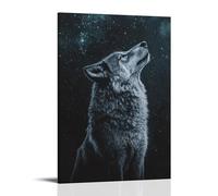 ZLLJXFZZ Animal Poster Starlight, Constellation Wolf Wall Art Mural Modern Decoration Hanging Art Poster 20x30inch(50x75cm)