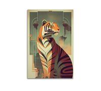 ZLLJXFZZ Animal Poster, Tiger Looking Into The Distance Wall Art Mural Modern Decoration Hanging Art Poster 24x36inch(60x90cm)