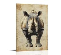 ZLLJXFZZ Animal Poster Vintage, Old-World Rhino Wall Art Mural Modern Decoration Hanging Art Poster 12x18inch(30x45cm)