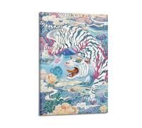 ZLLJXFZZ Animal Poster, White Tiger Roaming Among The Mountains And Forests Wall Art Mural Modern Decoration Hanging Art Poster 08x12inch(20x30cm)