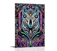 ZLLJXFZZ Art Deco Geometric Animal Poster Wall Art Mural Modern Decoration Hanging Art Poster 12x18inch(30x45cm)