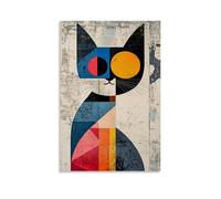ZLLJXFZZ Bauhaus Kitty: Primary Shapes Edition Wall Art Mural Modern Decoration Hanging Art Poster 16x24inch(40x60cm)