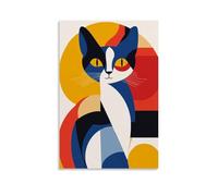 ZLLJXFZZ Bauhaus Kitty: Primary Shapes Edition Wall Art Mural Modern Decoration Hanging Art Poster 16x24inch(40x60cm)