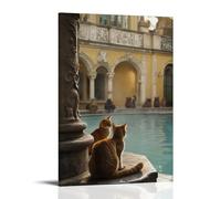 ZLLJXFZZ Budapest Thermal Cats Wall Art Mural Modern Decoration Hanging Art Poster 12x18inch(30x45cm)