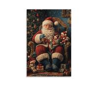 ZLLJXFZZ Christmas Poster Knit, Wool Wall Art Mural Modern Decoration Hanging Art Poster 12x18inch(30x45cm)