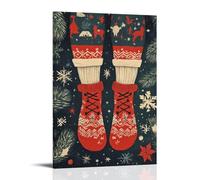 ZLLJXFZZ Christmas Poster Nordic, Wool Sock Wall Art Mural Modern Decoration Hanging Art Poster 08x12inch(20x30cm)