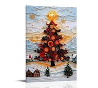 ZLLJXFZZ Christmas Poster Quilling, Paper Wall Art Mural Modern Decoration Hanging Art Poster 24x36inch(60x90cm)