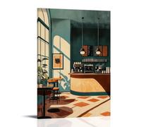 ZLLJXFZZ Coffee Poster Art Deco, Angular Coffee Bar Wall Art Mural Modern Decoration Hanging Art Poster 16x24inch(40x60cm)