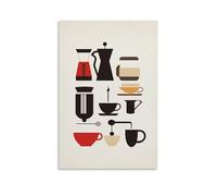 ZLLJXFZZ Coffee Poster Bauhaus, Functional Coffee Set Wall Art Mural Modern Decoration Hanging Art Poster 24x36inch(60x90cm)