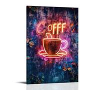 ZLLJXFZZ Coffee Poster Neon, Acidic Coffee Sign Wall Art Mural Modern Decoration Hanging Art Poster 24x36inch(60x90cm)
