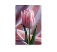 ZLLJXFZZ Flowers Poster Featuring A Pink Flower near Its Stem on A Bed of Fabric Wall Art Mural Modern Decoration Hanging Art Poster 08x12inch(20x30cm)