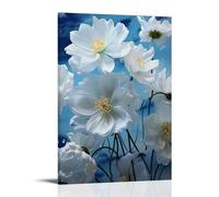ZLLJXFZZ Flowers Poster Featuring A Variety of White Flowers with Very Clear Skies in The Wall Art Mural Modern Decoration Hanging Art Poster 24x36inch(60x90cm)
