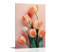 ZLLJXFZZ Flowers Poster Featuring Some Pink And White Tulip Petals in A Vase Wall Art Mural Modern Decoration Hanging Art Poster 08x12inch(20x30cm)