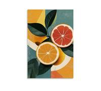 ZLLJXFZZ Fruit Poster Bauhaus, Geometric Citrus Wall Art Mural Modern Decoration Hanging Art Poster 24x36inch(60x90cm)