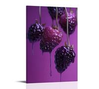 ZLLJXFZZ Fruit Poster Bioluminescent, Blackberry Drip Wall Art Mural Modern Decoration Hanging Art Poster 16x24inch(40x60cm)