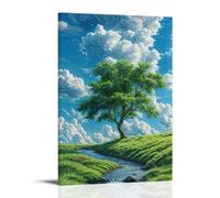 ZLLJXFZZ Landscape Poster for A Fantasy Land with A River And Tree on Cloudy Day Wall Art Mural Modern Decoration Hanging Art Poster 16x24inch(40x60cm)