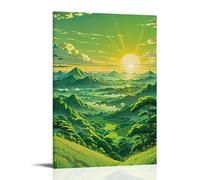 ZLLJXFZZ Landscape Poster for A Scenic And Natural Design with Mountains, Leaves And Trees Wall Art Mural Modern Decoration Hanging Art Poster 24x36inch(60x90cm)