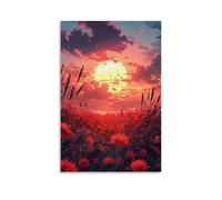ZLLJXFZZ Landscape Poster of A Beautiful Sunrise in The Middle of Spring Wall Art Mural Modern Decoration Hanging Art Poster 24x36inch(60x90cm)
