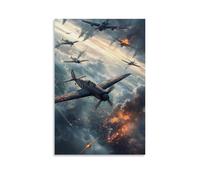 ZLLJXFZZ Military Poster Historical, WWII Dogfight Wall Art Mural Modern Decoration Hanging Art Poster 12x18inch(30x45cm)