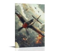 ZLLJXFZZ Military Poster Historical, WWII Dogfight Wall Art Mural Modern Decoration Hanging Art Poster 16x24inch(40x60cm)