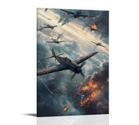 ZLLJXFZZ Military Poster Historical, WWII Dogfight Wall Art Mural Modern Decoration Hanging Art Poster 12x18inch(30x45cm)
