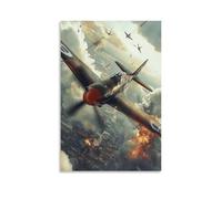 ZLLJXFZZ Military Poster Historical, WWII Dogfight Wall Art Mural Modern Decoration Hanging Art Poster 12x18inch(30x45cm)