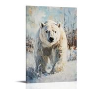 ZLLJXFZZ Oil Painting Animal Poster Abandoned Zoo Polar Bear Wall Art Mural Modern Decoration Hanging Art Poster 20x30inch(50x75cm)