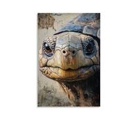 ZLLJXFZZ Oil Painting Animal Poster Ancient Wisdom Tortoise Wall Art Mural Modern Decoration Hanging Art Poster 24x36inch(60x90cm)