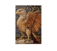 ZLLJXFZZ Oil Painting Animal Poster Griffin in Medieval Illumination Wall Art Mural Modern Decoration Hanging Art Poster 20x30inch(50x75cm)