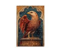 ZLLJXFZZ Oil Painting Animal Poster Griffin in Medieval Illumination Wall Art Mural Modern Decoration Hanging Art Poster 08x12inch(20x30cm)