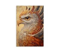 ZLLJXFZZ Oil Painting Animal Poster Griffin in Medieval Illumination Wall Art Mural Modern Decoration Hanging Art Poster 08x12inch(20x30cm)