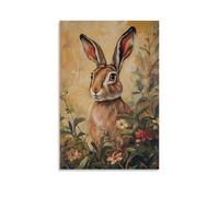 ZLLJXFZZ Oil Painting Animal Poster Hare in Victorian Naturalism Wall Art Mural Modern Decoration Hanging Art Poster 24x36inch(60x90cm)