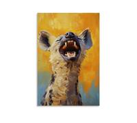 ZLLJXFZZ Oil Painting Animal Poster Laughing Hyena at Dusk Wall Art Mural Modern Decoration Hanging Art Poster 24x36inch(60x90cm)